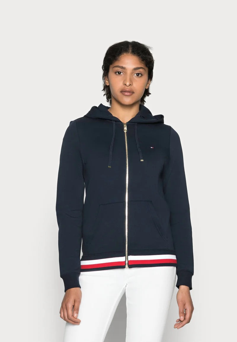 Heritage zip-through hoodie - navy