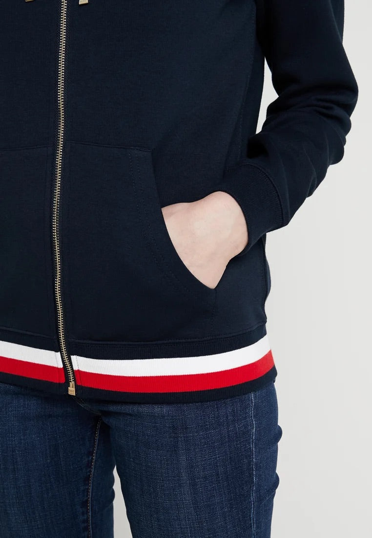 Heritage zip-through hoodie - navy