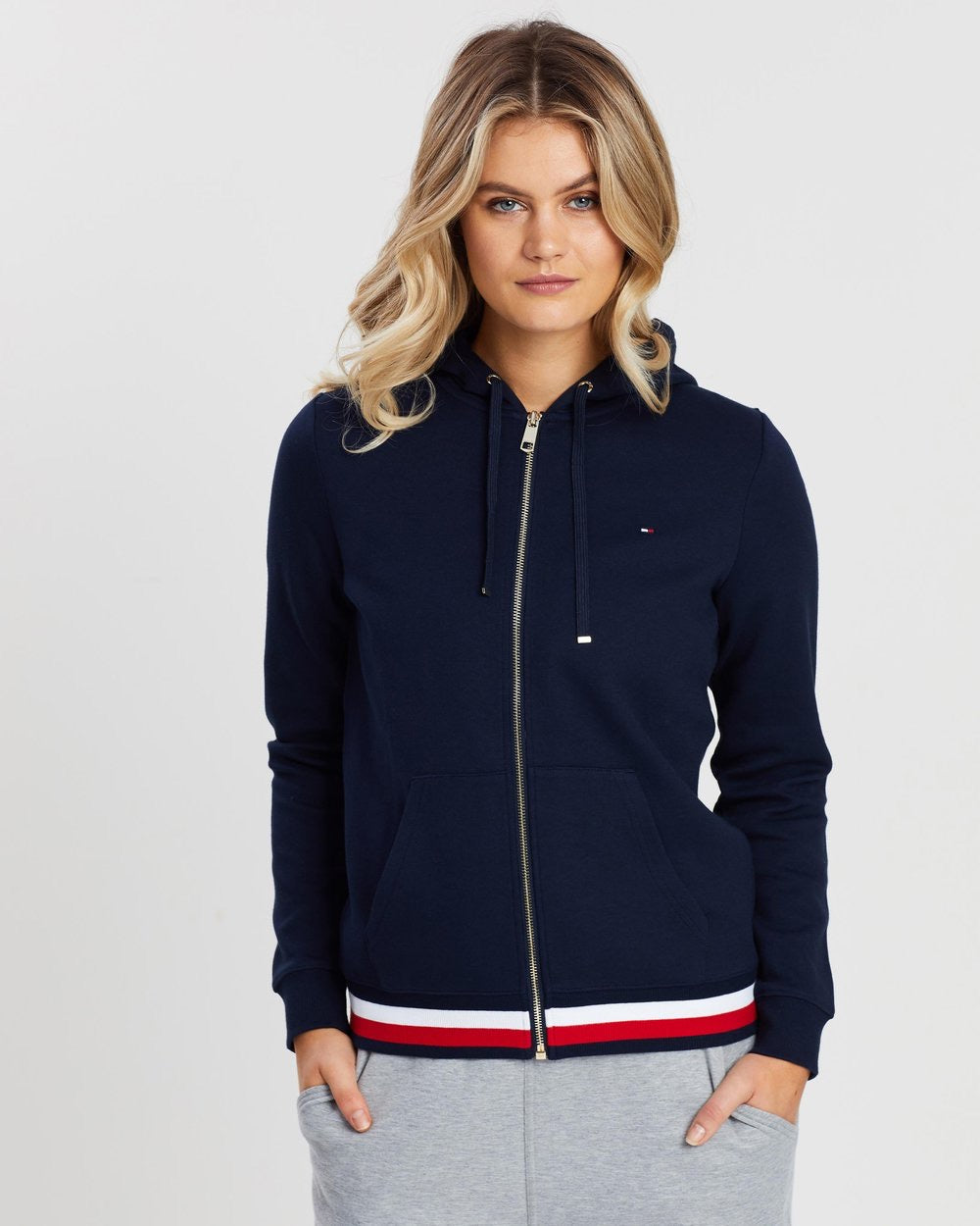 Heritage zip-through hoodie - navy