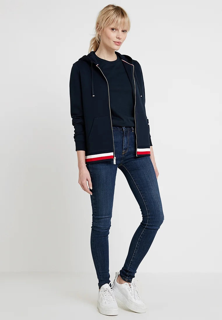 Heritage zip-through hoodie - navy