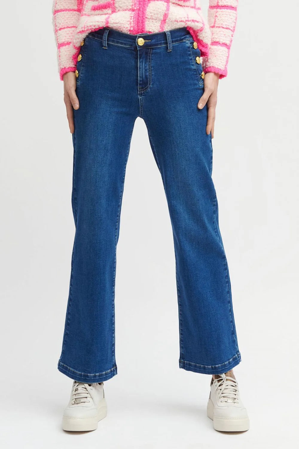 Boecillo denim jean with gold button detail