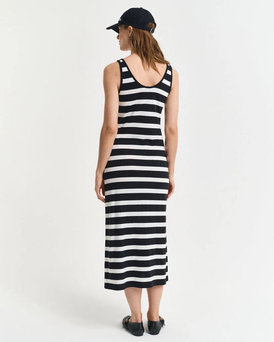 Striped Tank Top Midi Jersey Dress