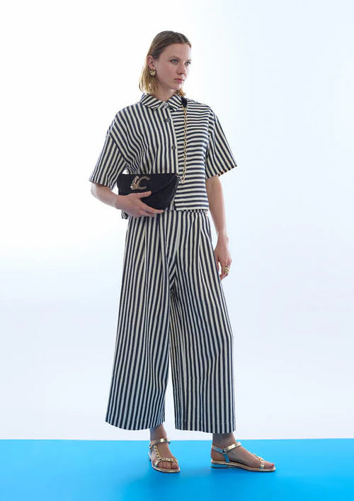 STRIPED TWILL CULOTTES 207