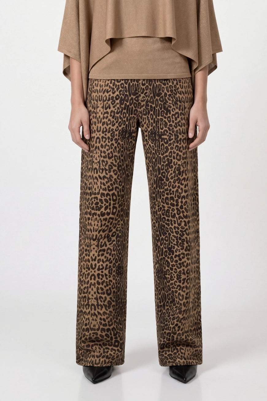 Leopard Print Palazzo Trouser 113