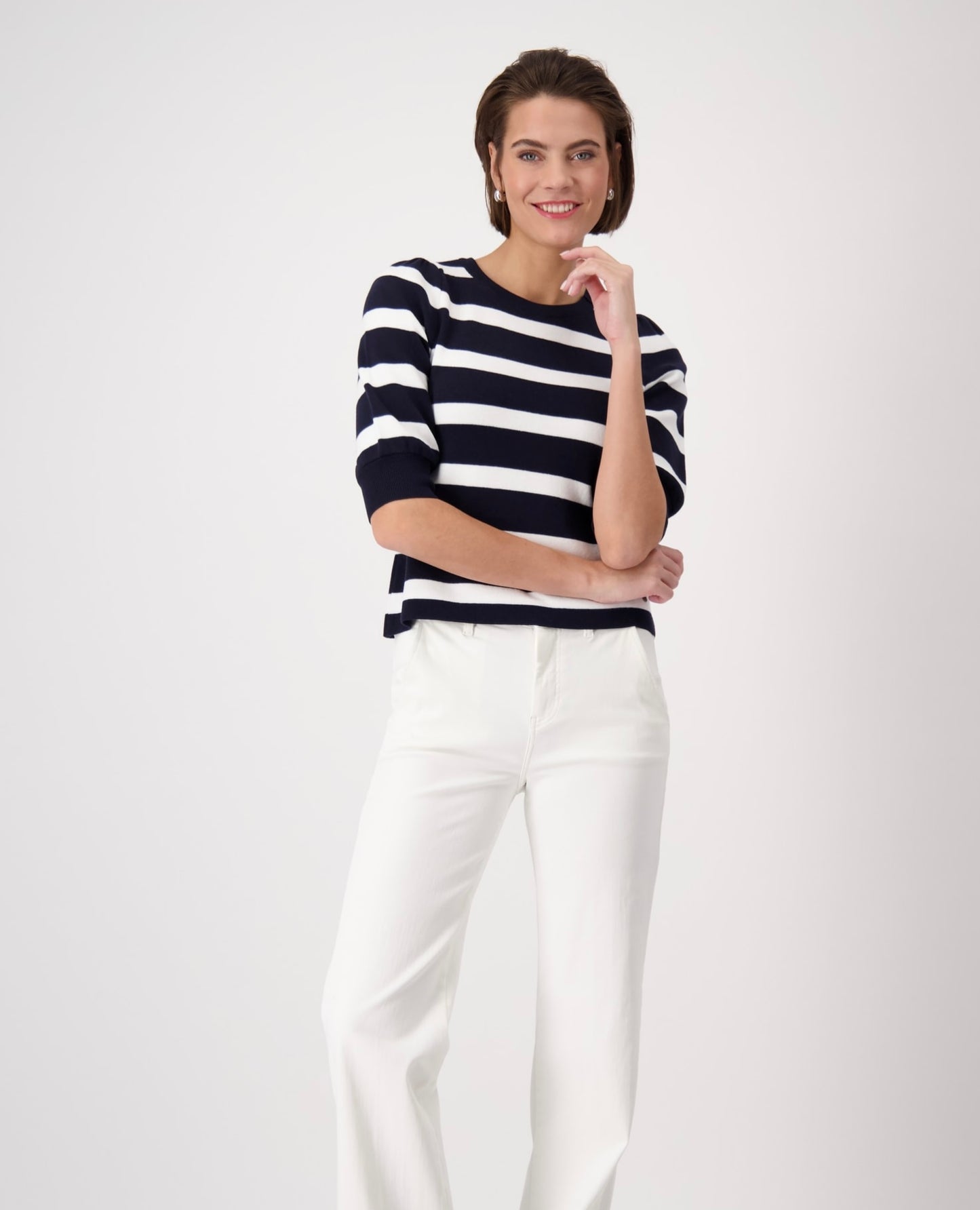 Short sleeve stripe knit