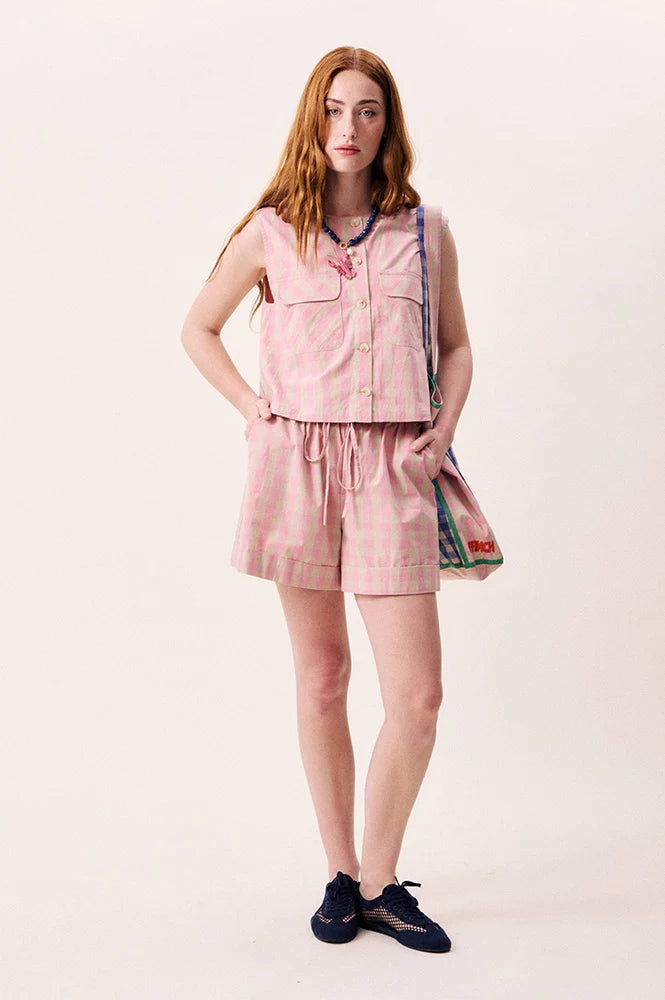 Luminous Rose Check Shorts
