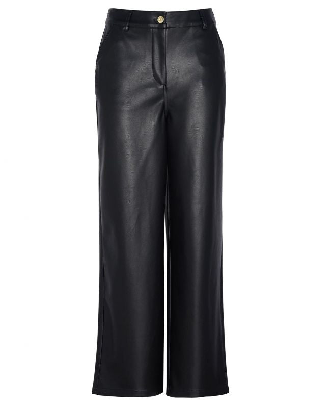 Aria Faux-Leather Wide-Leg Trousers