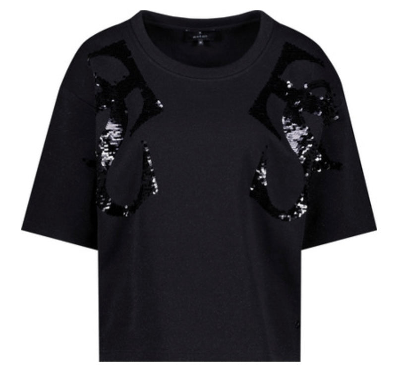 Black sequin front top 873