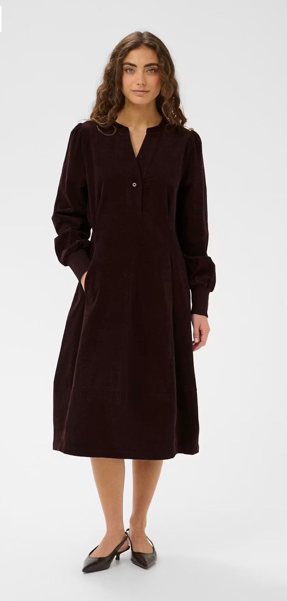 Rhaena LS Winetasting Red Cord Dress