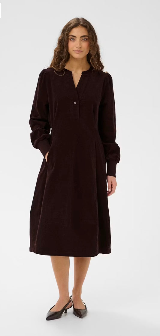 Rhaena LS Winetasting Red Cord Dress