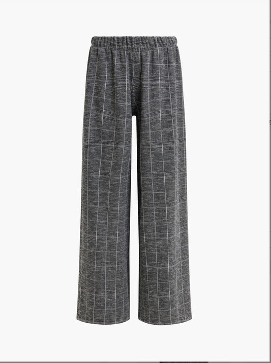 Wesley Jersey Wide Leg Check Trouser