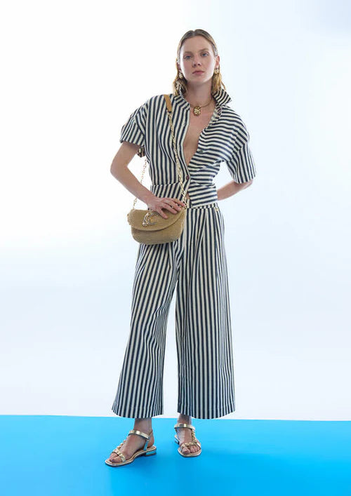 STRIPED TWILL CULOTTES 207