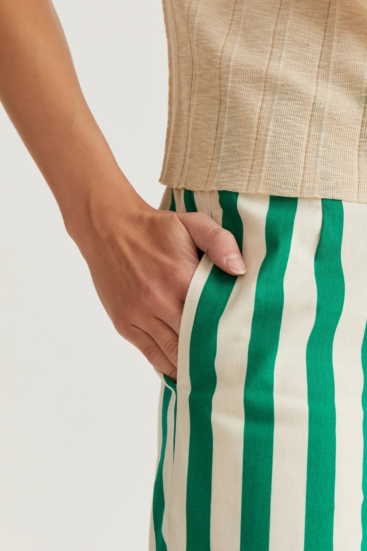 Bamboo Green Print Trousers