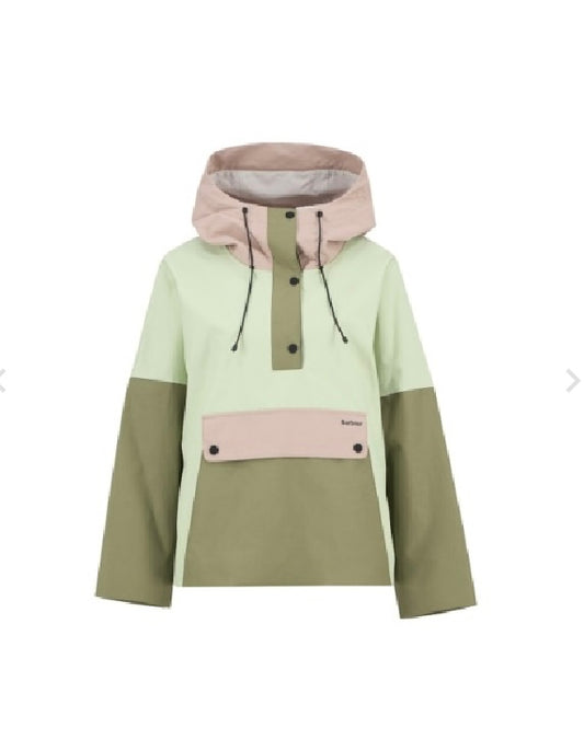 Barbour Bedafell Green/Pink Half Zip Jacket