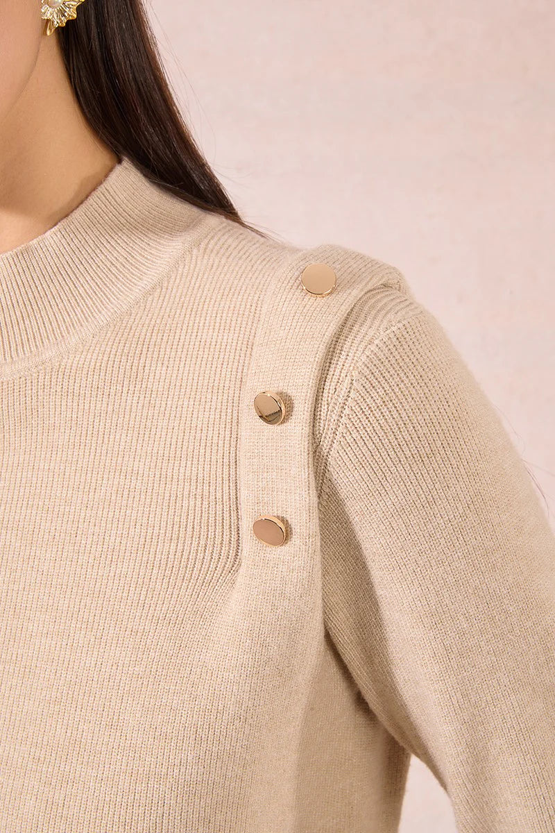 Ribbed stud sweater