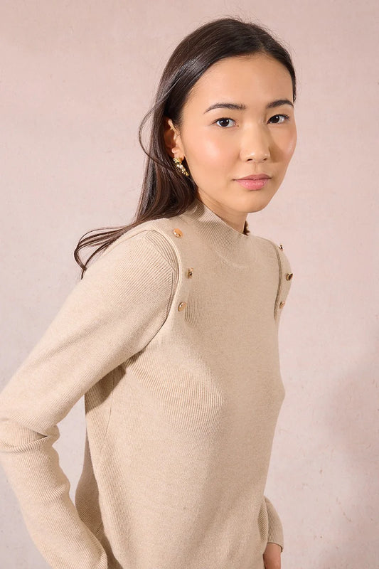 Ribbed stud sweater
