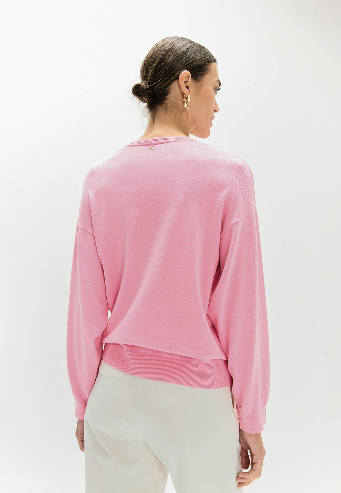 Pink Sweater With Badges Rosa