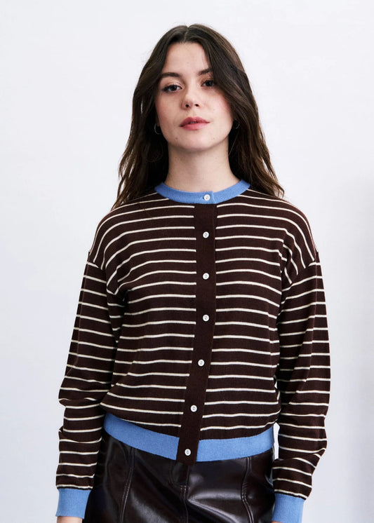KASTRO CARDIGAN-SCARF SET ICE BROWN