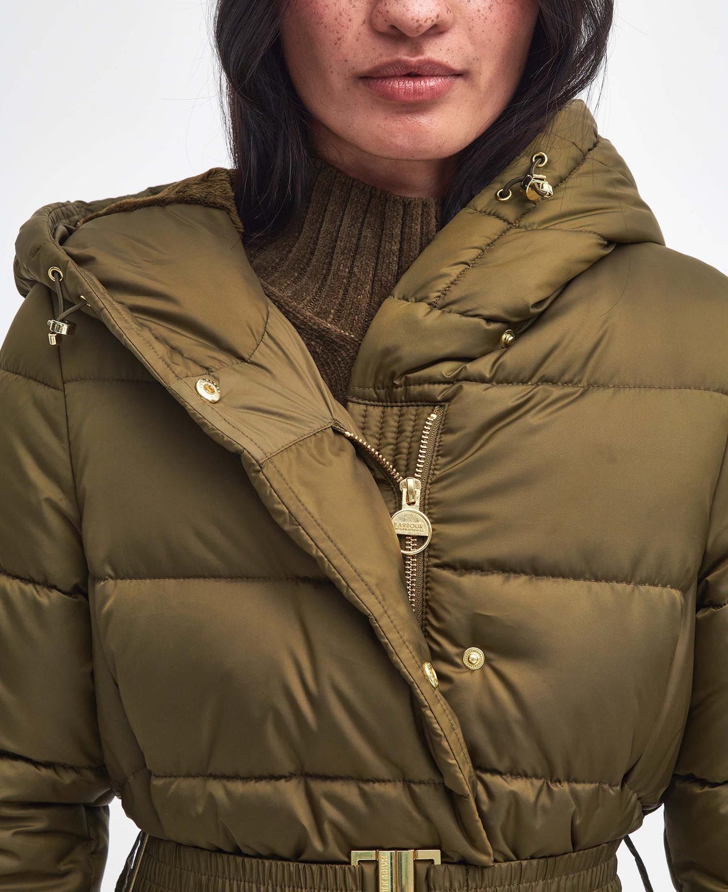 Track Line Quilted Jacket- Empire Green