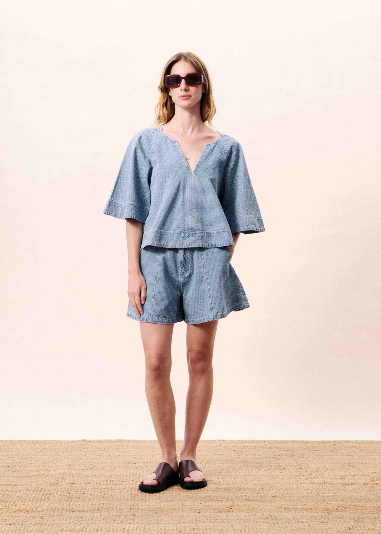 CITRINE BLOUSE LIGHT BLUE SHORT