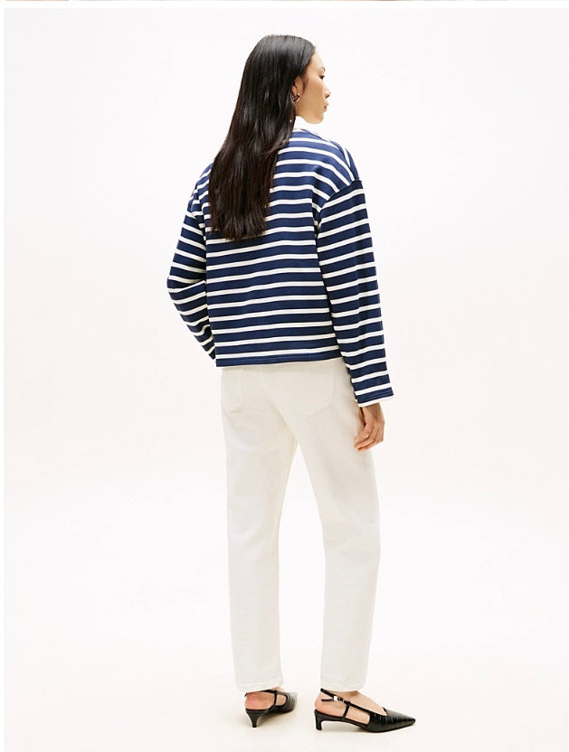 Navy/White Stripe relaxed Rugby Shirt