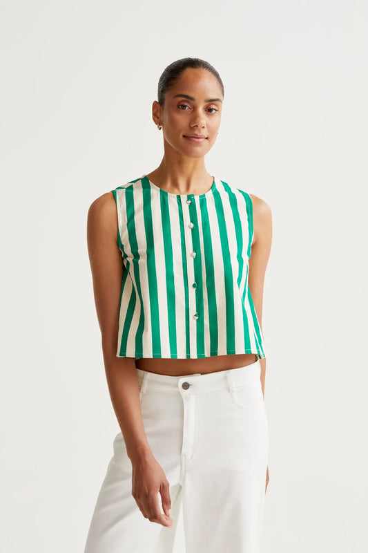 Bamboo Green Print Top