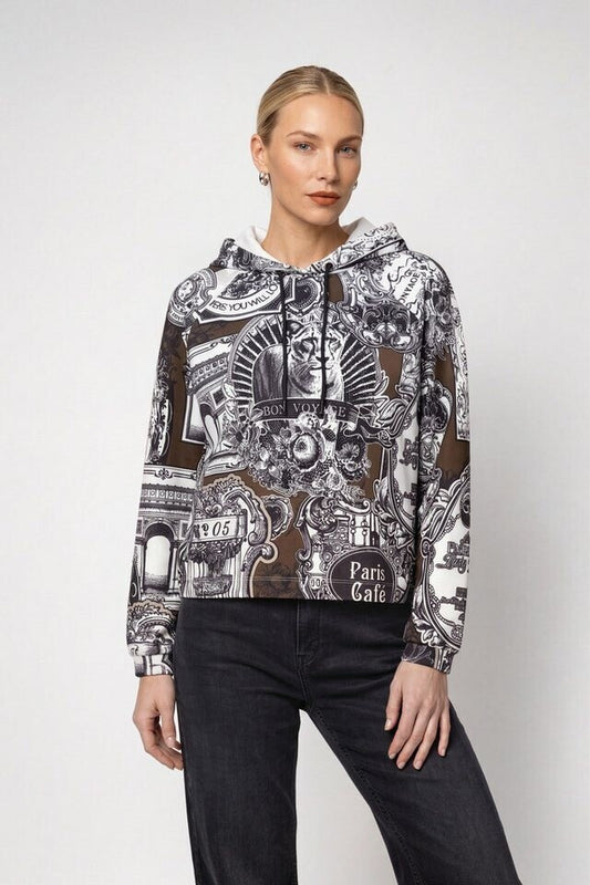 SWEATSHIRT WITH EMBLEM PATTERN Hood 853