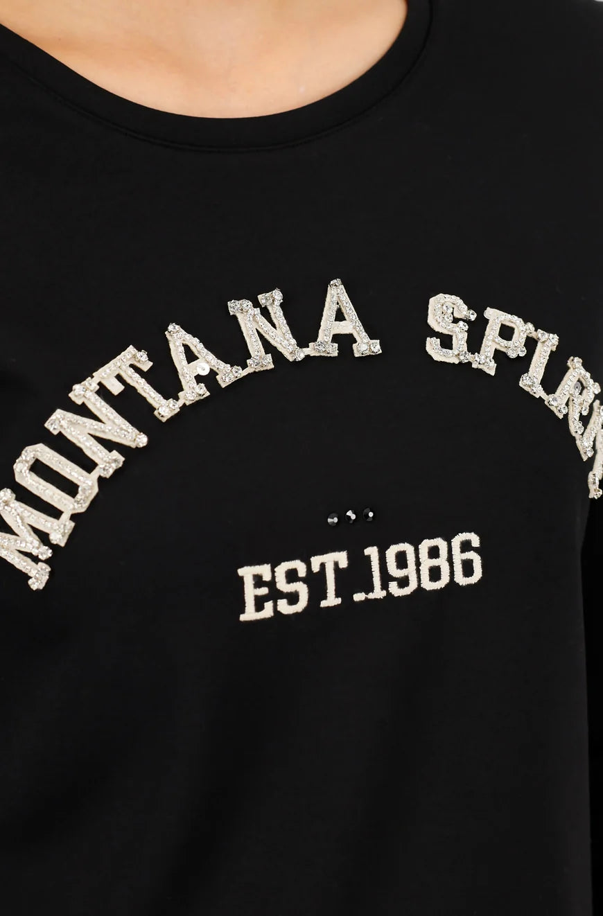 Black sweatshirt Crystal writing 059