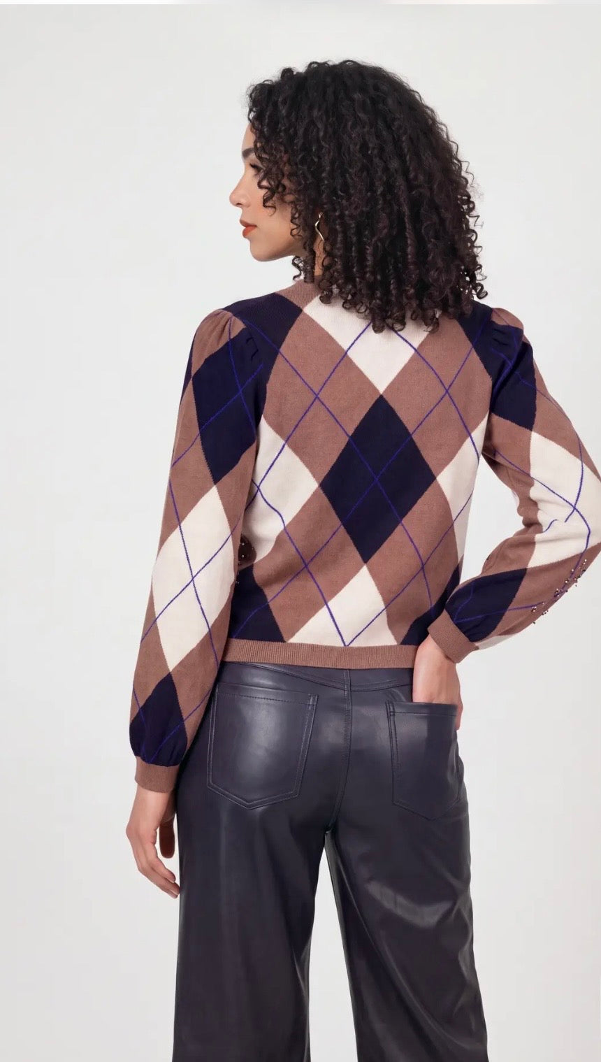 Diamond Print Jumper with Embellishment 364