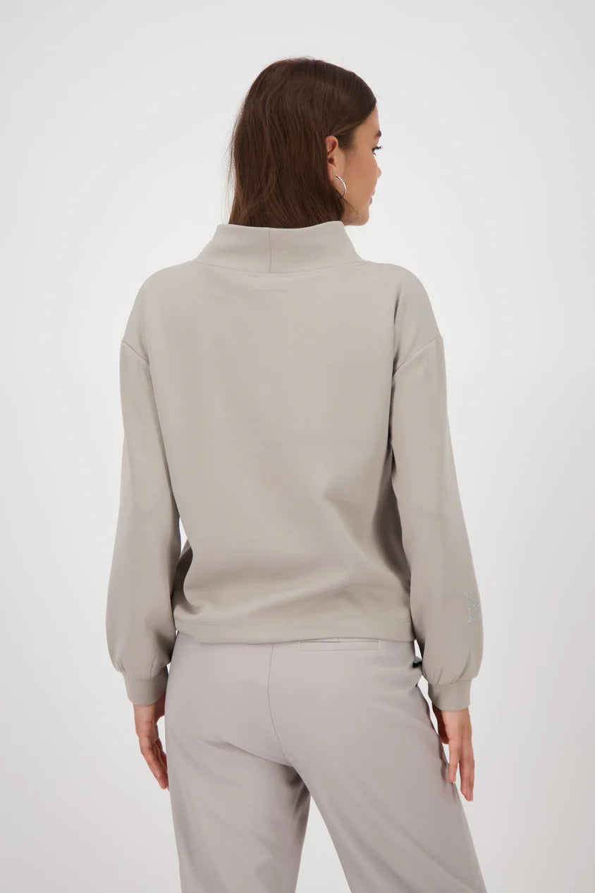 Sweatshirt with crystals greige 144