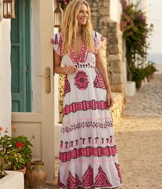 Pink black dress