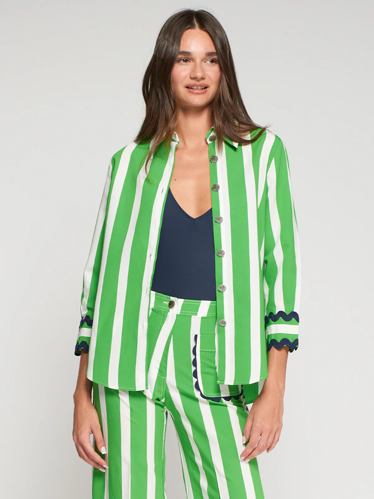GREEN STRIPED SHIRT