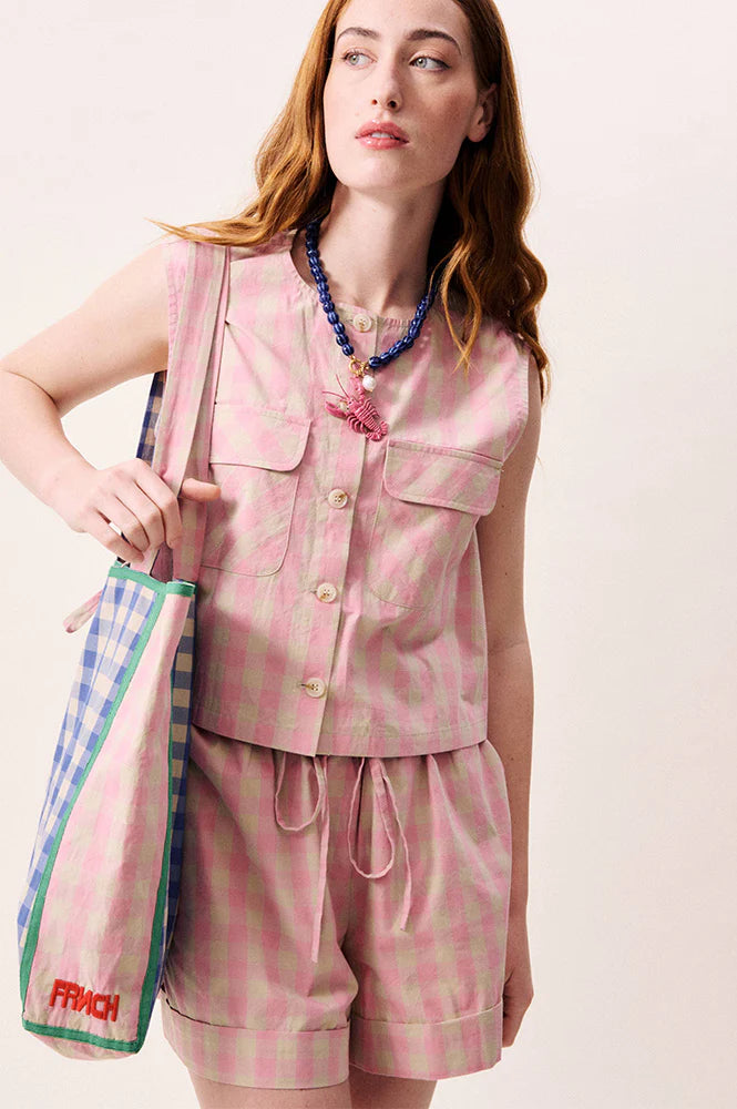 Luminous Rose Check Shorts