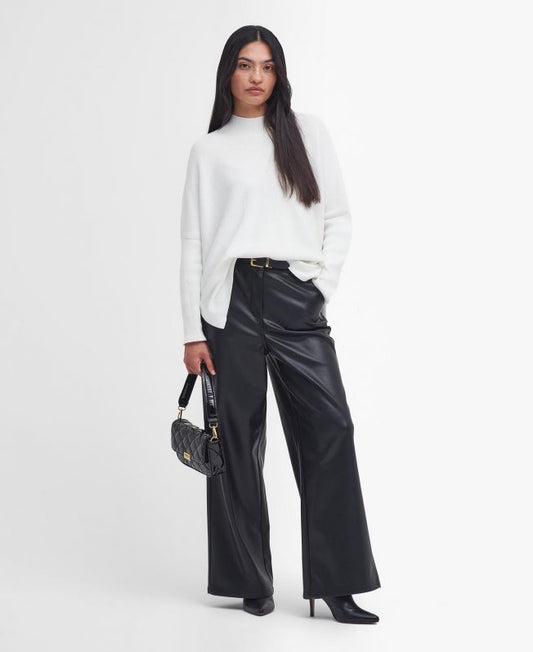 Aria Faux-Leather Wide-Leg Trousers