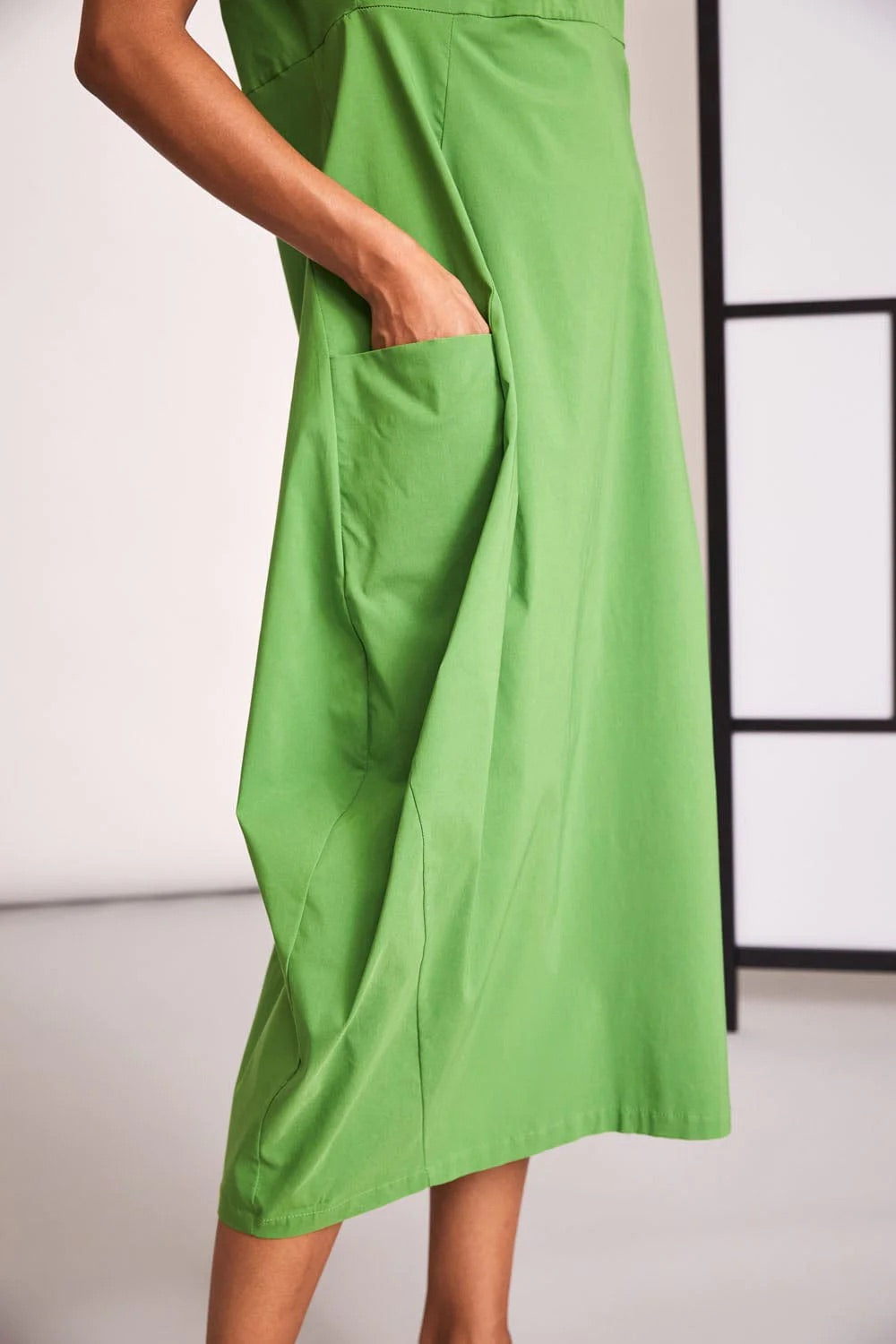 V- Neck Dress - Green
