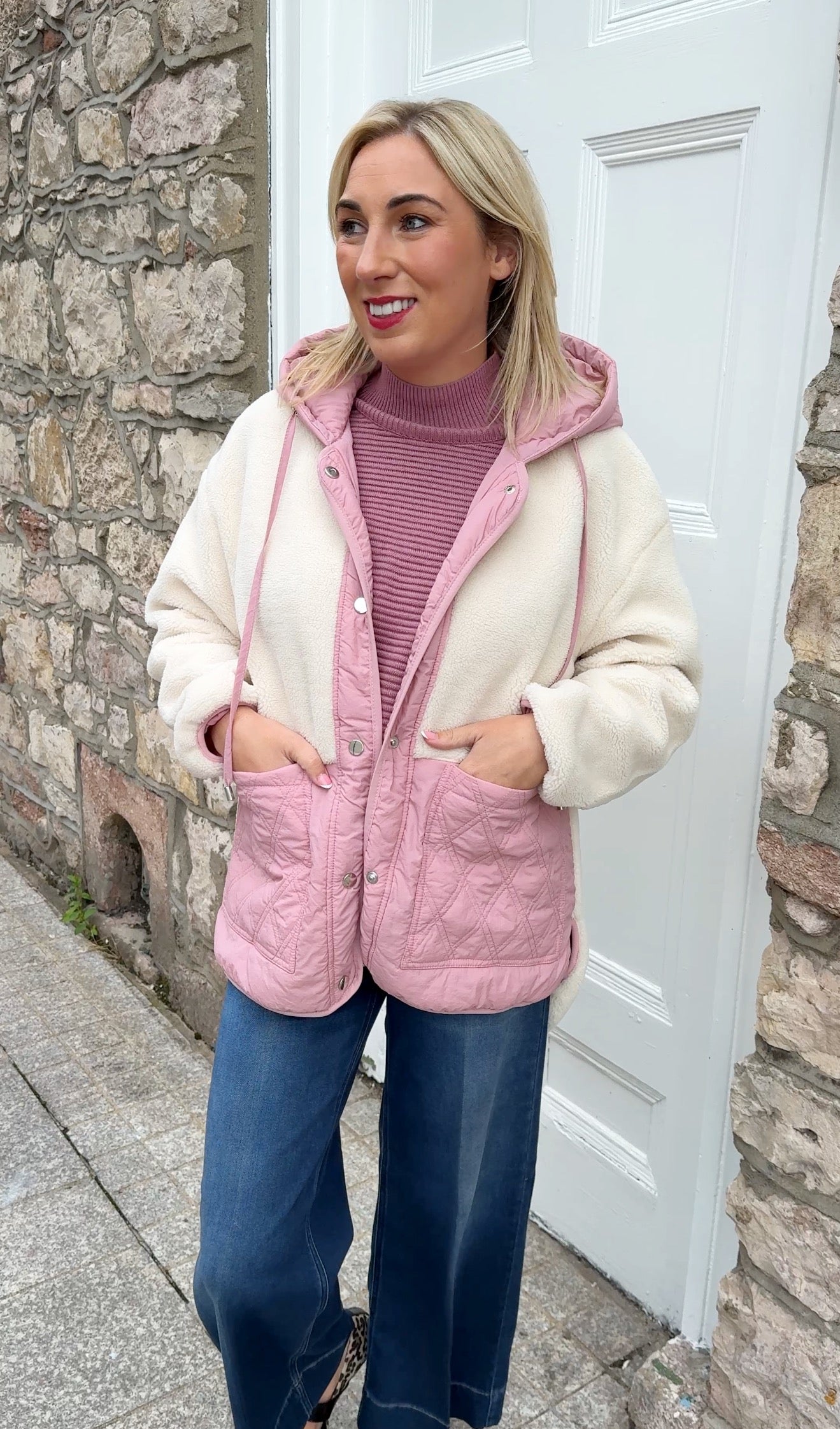 Teddy coat pink