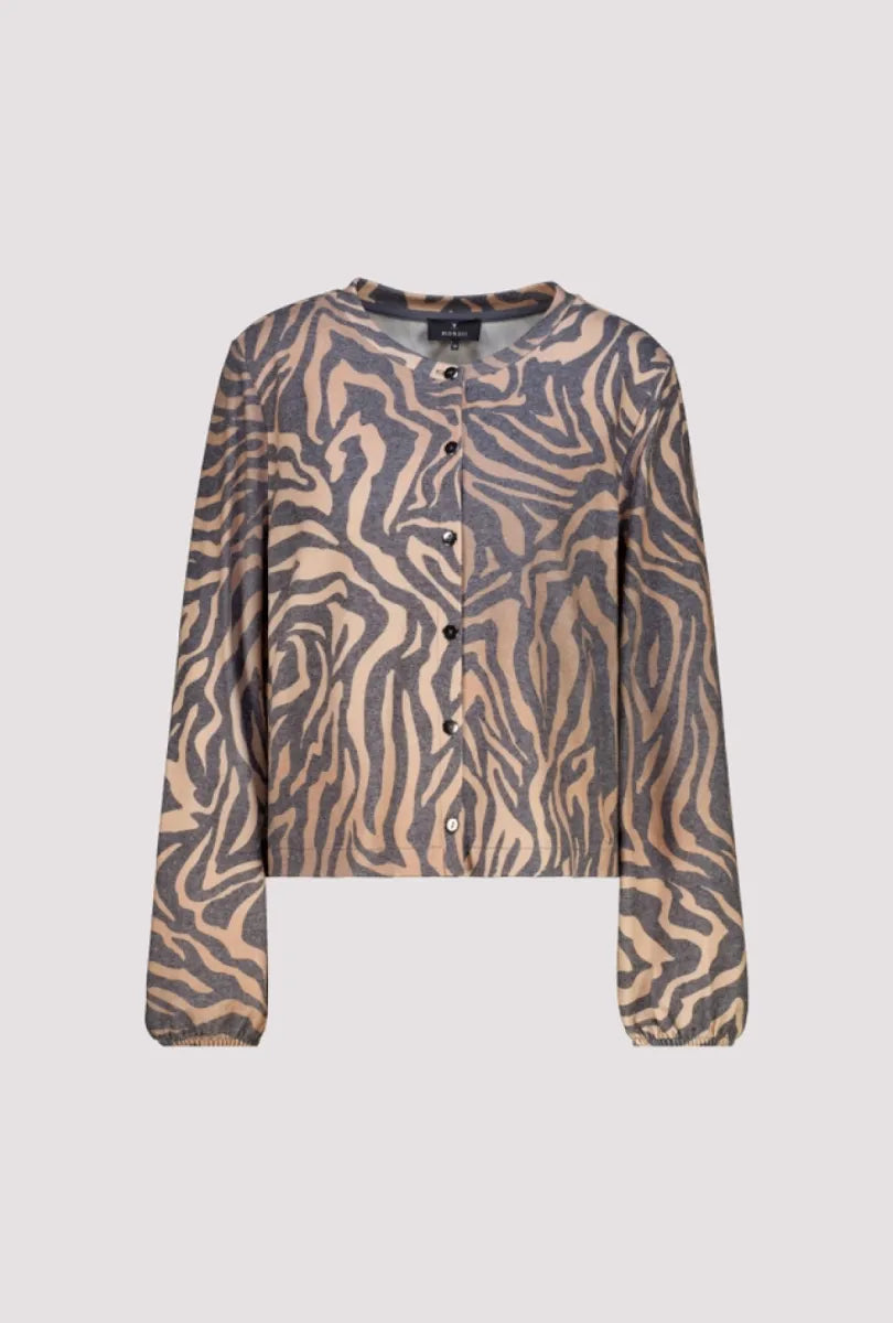 KNITTED CARDIGAN WITH ZEBRA PATTERN