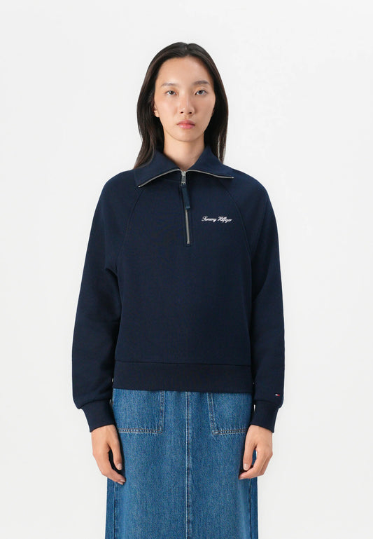 Classic Script 1/2 zip Navy