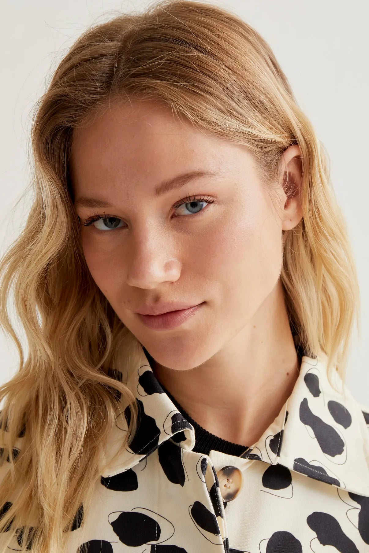 gabardine with Dalmatian print