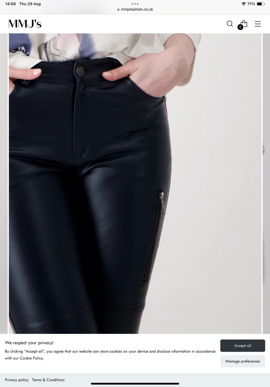 Black faux leather trouser Monari