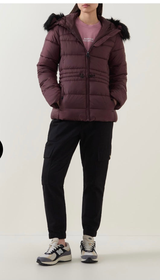 Cher puffa jacket red velvet