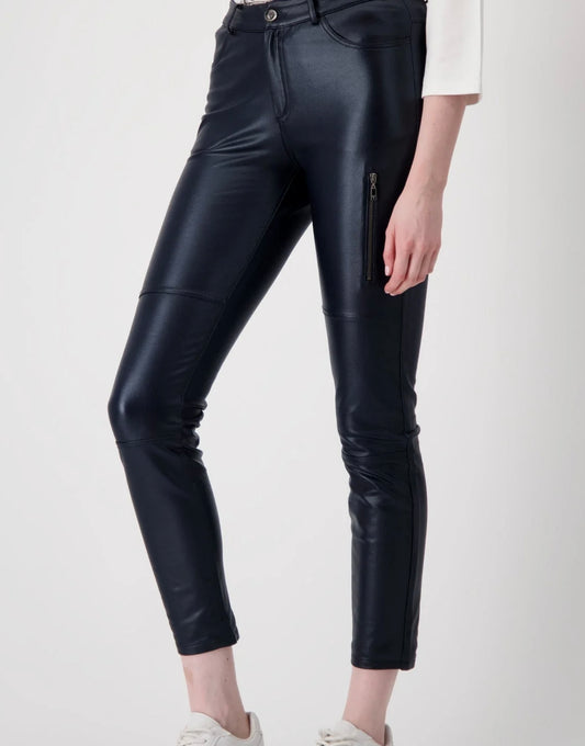 Black faux leather trouser Monari