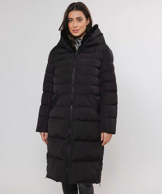 Keila faux-fur coat - Black