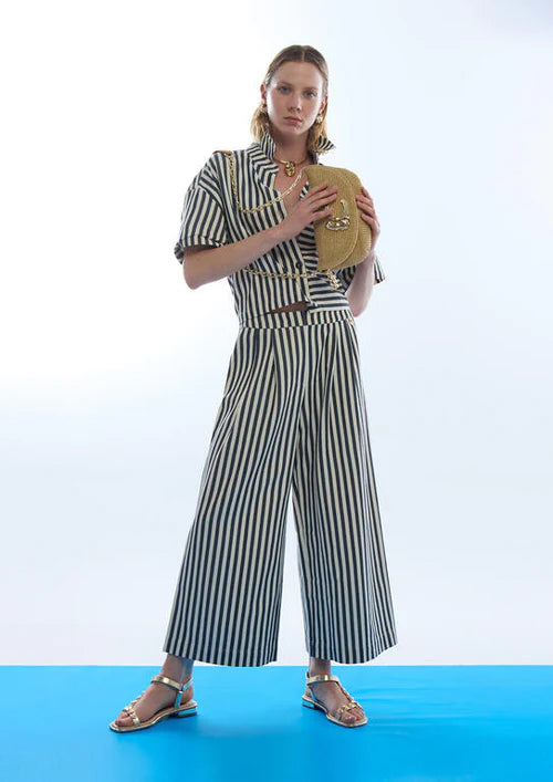 STRIPED TWILL CULOTTES 207
