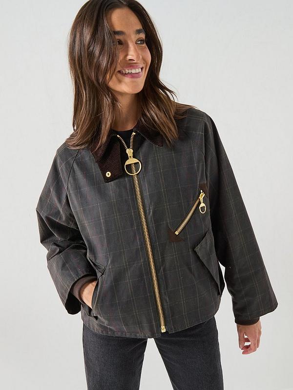 Arlene checked wax jacket