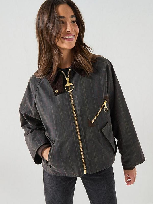Arlene checked wax jacket
