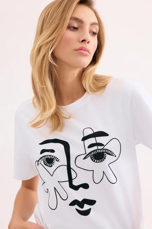 Abstact face black white 358