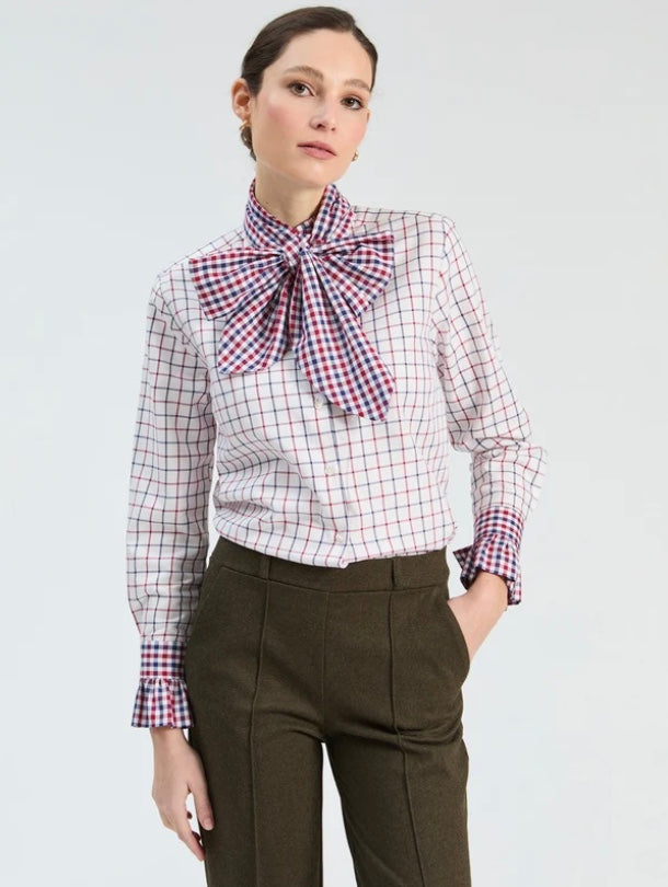Maxi Bow Plaid Shirt