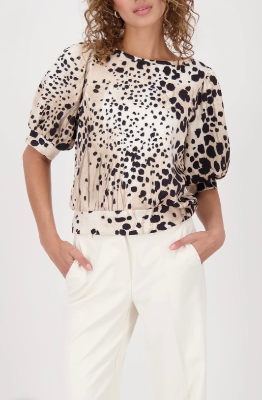 Sweatshirt leopard print short sleeve