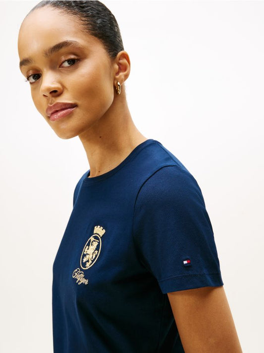 Gold Crest Tee - Navy